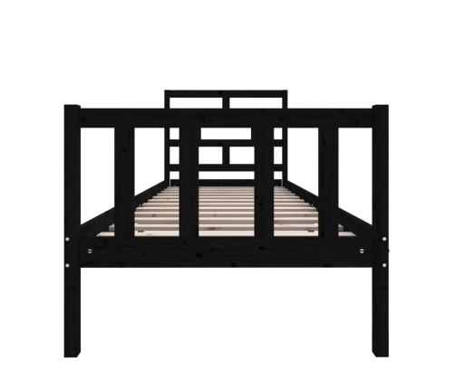 Estructura de cama madera maciza de pino negro 75x190 cm