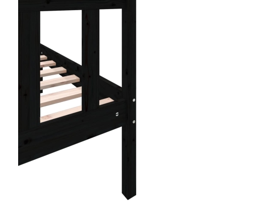 Estructura de cama madera maciza de pino negro 75x190 cm