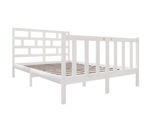 Estructura de cama madera maciza pino blanco 120x190 cm