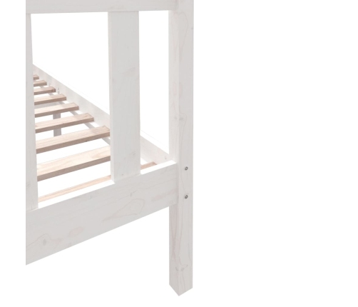 Estructura de cama doble sin colchón madera maciza pino blanco