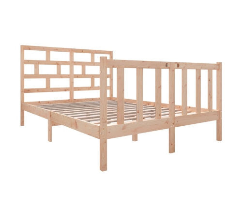 Estructura de cama de madera maciza de pino 140x190 cm