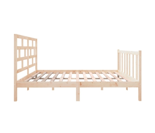 Estructura de cama de madera maciza de pino 140x190 cm