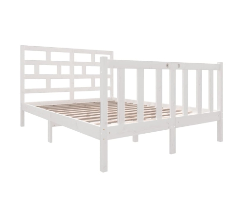 Estructura de cama de madera maciza de pino blanco 140x190 cm