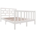 Estructura de cama de madera maciza de pino blanco 140x190 cm