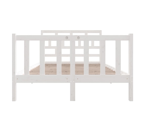 Estructura de cama de madera maciza de pino blanco 140x190 cm