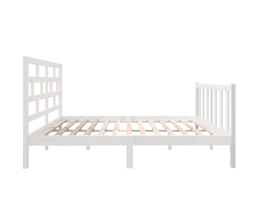 Estructura de cama de madera maciza de pino blanco 140x190 cm