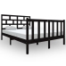Estructura de cama de madera maciza de pino negro 140x190 cm