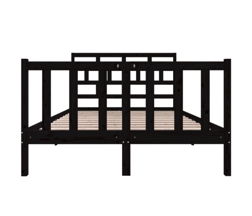 Estructura de cama de madera maciza de pino negro 140x190 cm