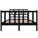 Estructura de cama de madera maciza de pino negro 140x190 cm