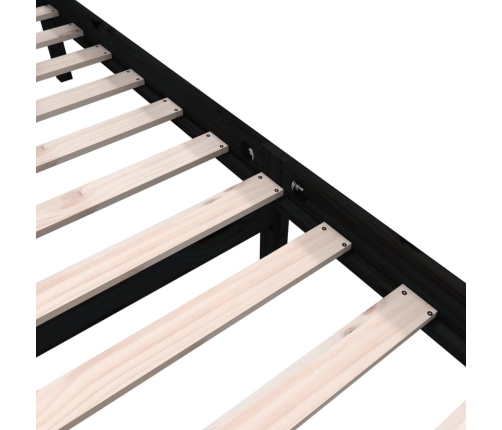 Estructura de cama de madera maciza de pino negro 140x190 cm