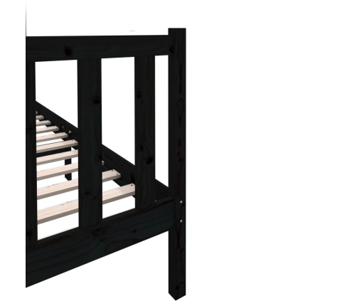 Estructura de cama de madera maciza de pino negro 140x190 cm