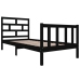 Estructura de cama madera maciza de pino negro 90x200 cm