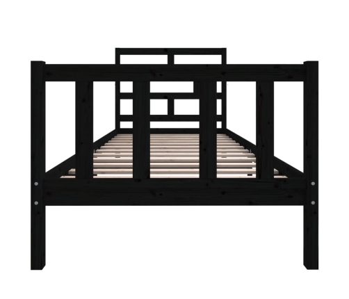 Estructura de cama madera maciza de pino negro 90x200 cm