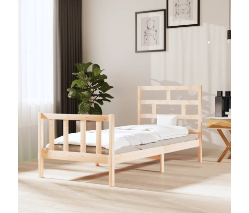 Estructura de cama madera maciza de pino 100x200 cm