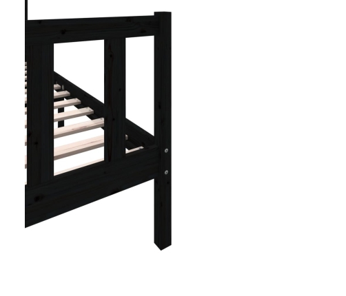 Estructura de cama madera maciza de pino negro 100x200 cm