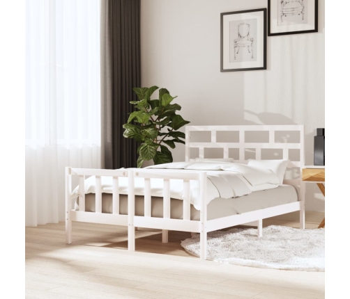 Estructura de cama madera maciza de pino blanco 120x200 cm