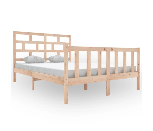 Estructura de cama de madera maciza de pino 140x200 cm