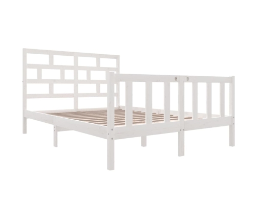 Estructura de cama de madera maciza de pino blanco 140x200 cm