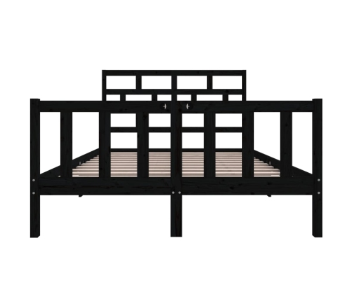 Estructura de cama de madera maciza de pino negro 140x200 cm