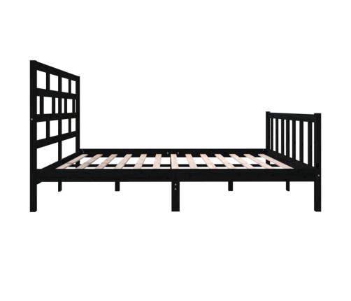 Estructura de cama de madera maciza de pino negro 140x200 cm