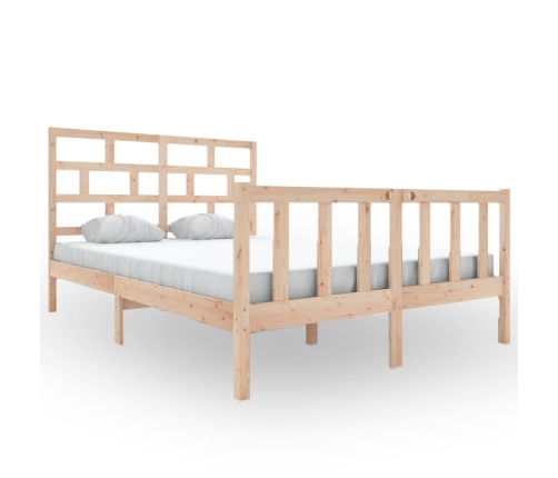 Estructura de cama de madera maciza de pino 160x200 cm