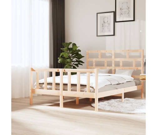 Estructura de cama de madera maciza de pino 160x200 cm