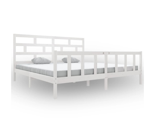 Estructura de cama madera maciza blanco Super King 180x200 cm