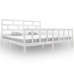 Estructura de cama madera maciza blanco Super King 180x200 cm