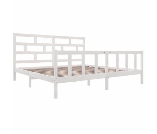 Estructura de cama madera maciza blanco Super King 180x200 cm