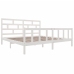 Estructura de cama madera maciza blanco Super King 180x200 cm
