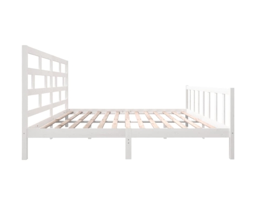 Estructura de cama madera maciza blanco Super King 180x200 cm