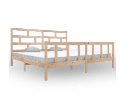 Estructura de cama de madera maciza de pino 200x200 cm