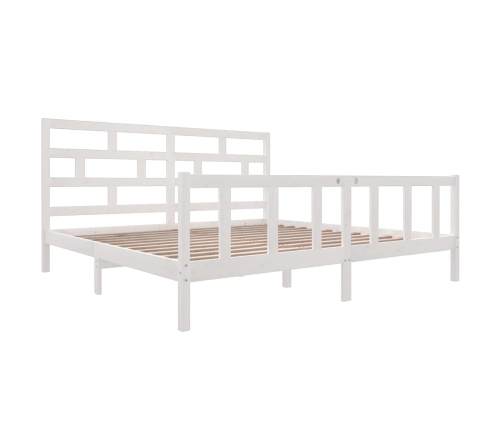 Estructura de cama madera maciza de pino blanco 200x200 cm