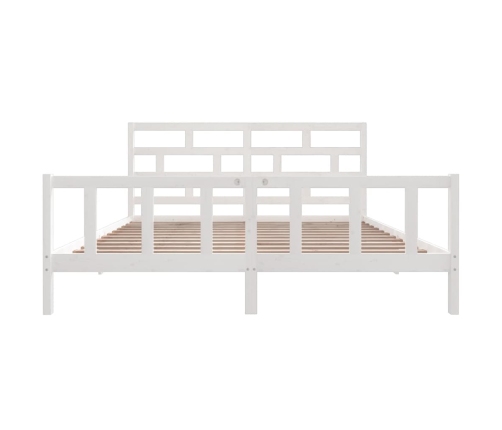 Estructura de cama madera maciza de pino blanco 200x200 cm