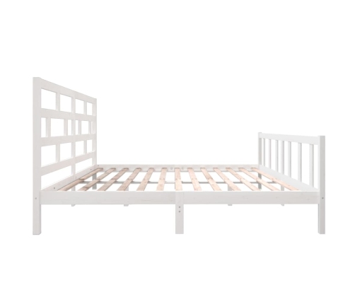 Estructura de cama madera maciza de pino blanco 200x200 cm