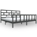 Estructura de cama de madera maciza de pino gris 200x200 cm