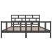 Estructura de cama de madera maciza de pino gris 200x200 cm