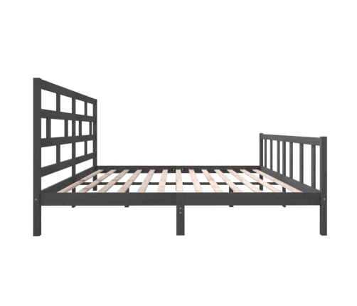 Estructura de cama de madera maciza de pino gris 200x200 cm