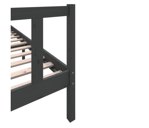 Estructura de cama de madera maciza de pino gris 200x200 cm