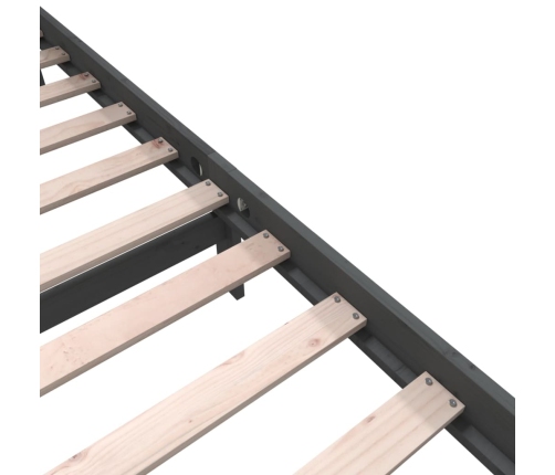 Estructura de cama de madera maciza de pino gris 200x200 cm