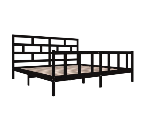 Estructura de cama de madera maciza de pino negro 200x200 cm