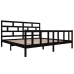 Estructura de cama de madera maciza de pino negro 200x200 cm