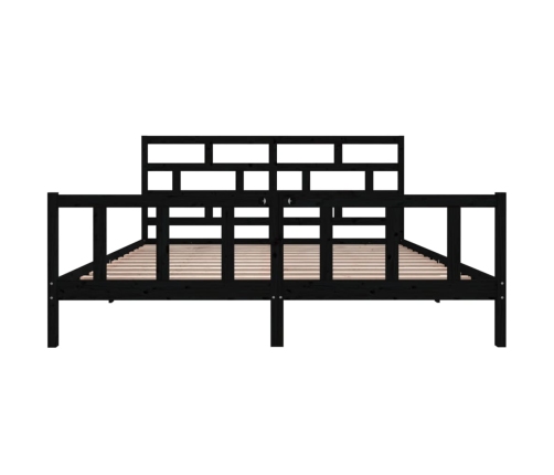 Estructura de cama de madera maciza de pino negro 200x200 cm