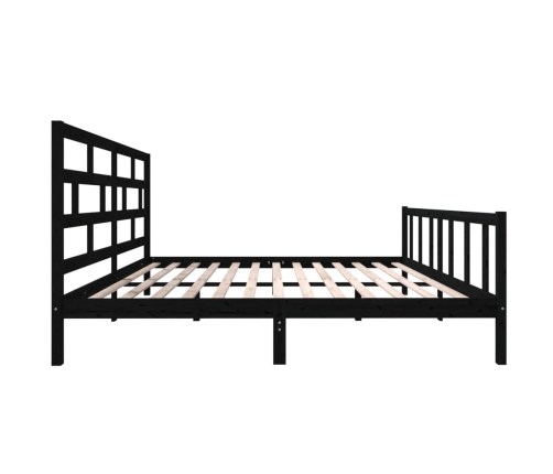 Estructura de cama de madera maciza de pino negro 200x200 cm