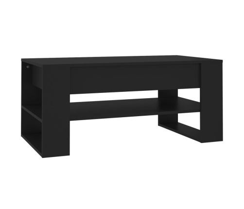 Mesa de centro madera de ingeniería negro 102x55x45 cm