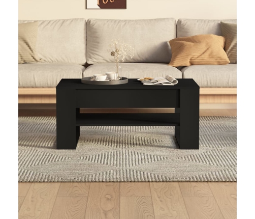 Mesa de centro madera de ingeniería negro 102x55x45 cm