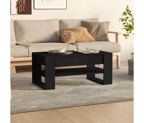 Mesa de centro madera de ingeniería negro 102x55x45 cm