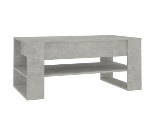 vidaXL Mesa de centro madera contrachapada gris hormigón 102x55x45 cm