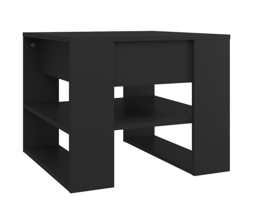 vidaXL Mesa de centro madera de ingeniería negro 55,5x55x45 cm