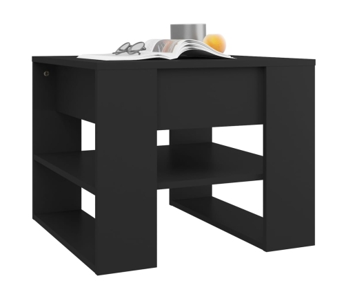 vidaXL Mesa de centro madera de ingeniería negro 55,5x55x45 cm